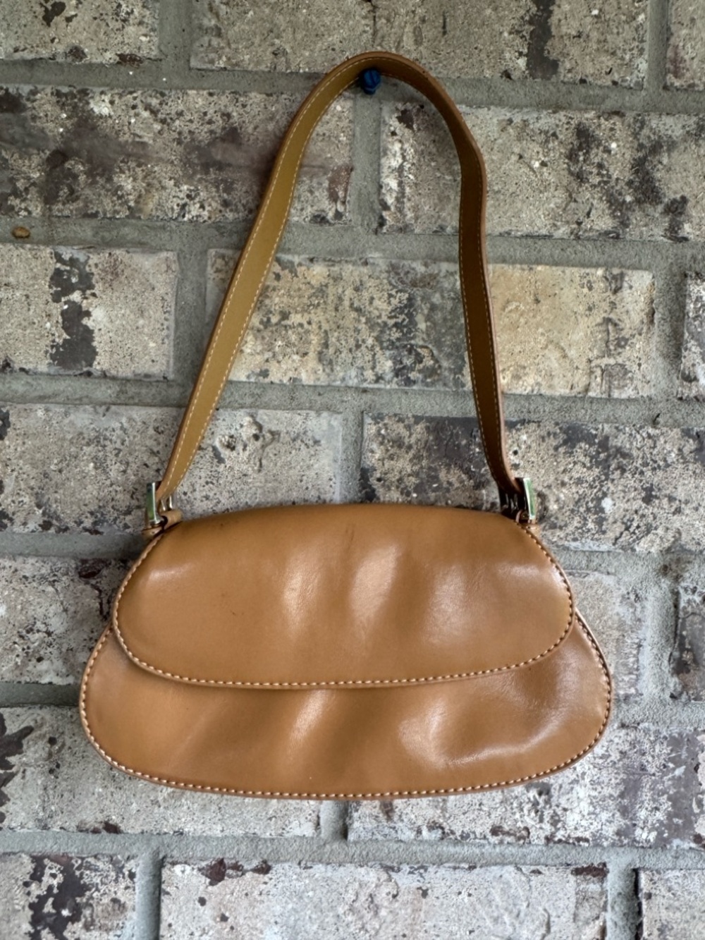 Liz Claiborne Tan Faux Leather Crescent Shoulder Bag